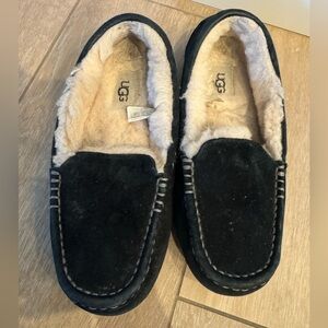 UGG Black Suede Moccasin Slippers